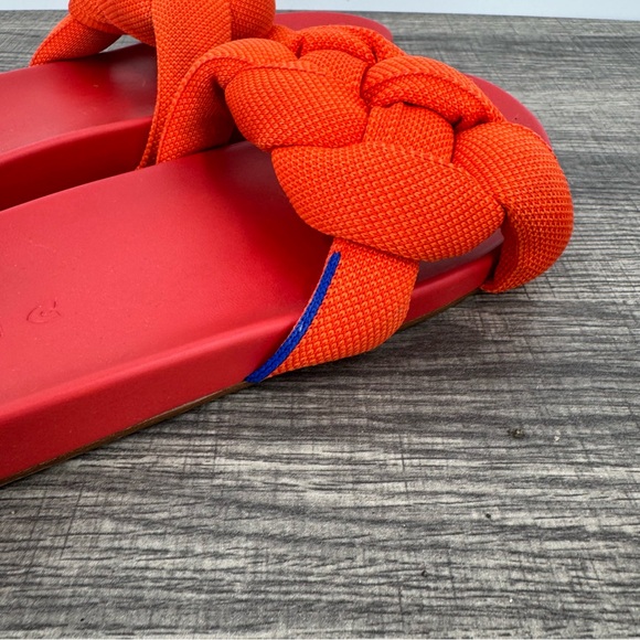 ROTHY’S Bubble Slide, Flame Red Woven Sandals - Picture 7 of 10
